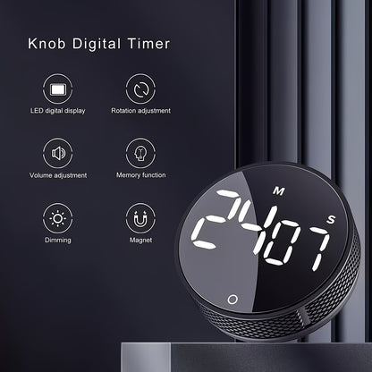 Sleek Magnetic Digital Kitchen Timer with LED Display & Alarm
