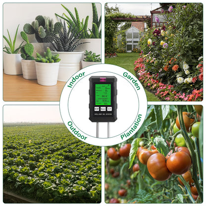 1 Multifunctional 6-in-1 Soil Moisture Tester pH Tester Fertility/Lightness/Carbon Dioxide Absorption Garden Thermometer