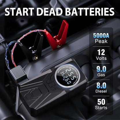 Portable Jump Starter Featuring an Air Compressor
