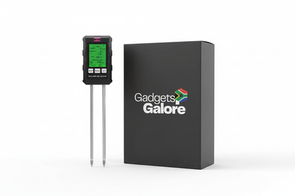 Soil detector with white logo text on packaging